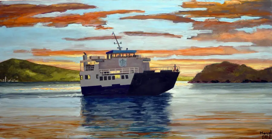 67 barge au couchant